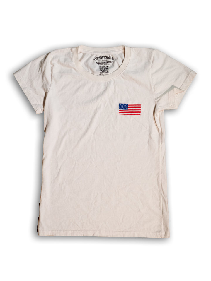 Women's Heritage Flag Tee - Ecru - Heritage Workwear