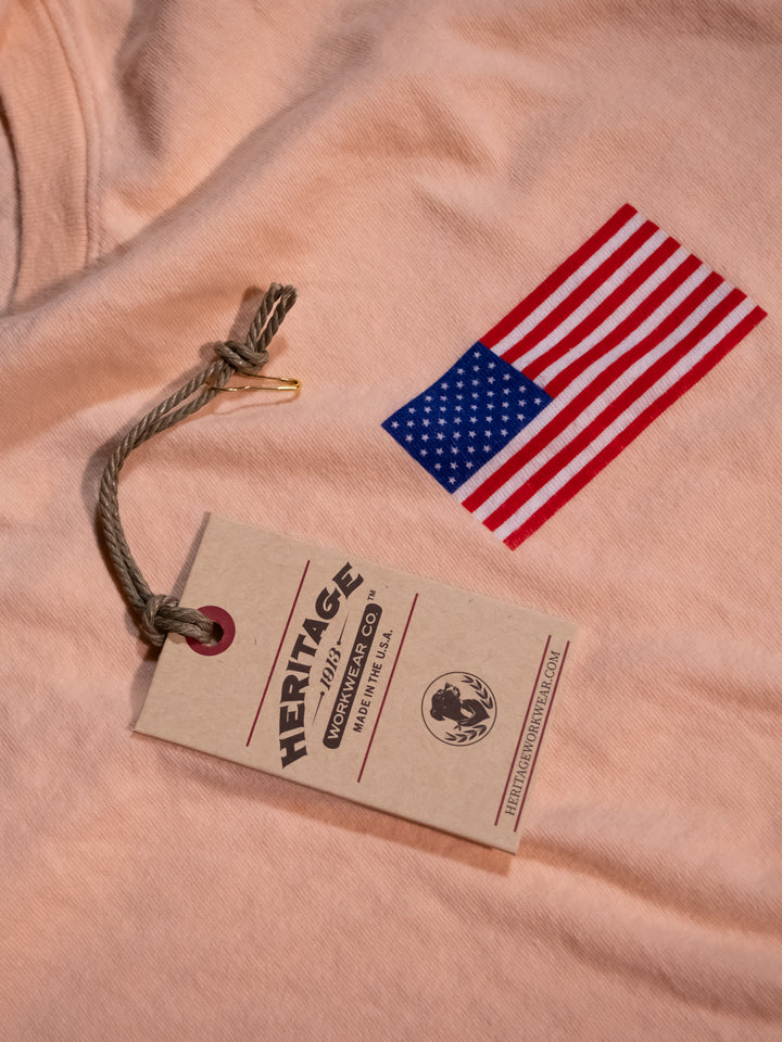 Heritage Flag Tee - Peach Fuzz - Heritage Workwear