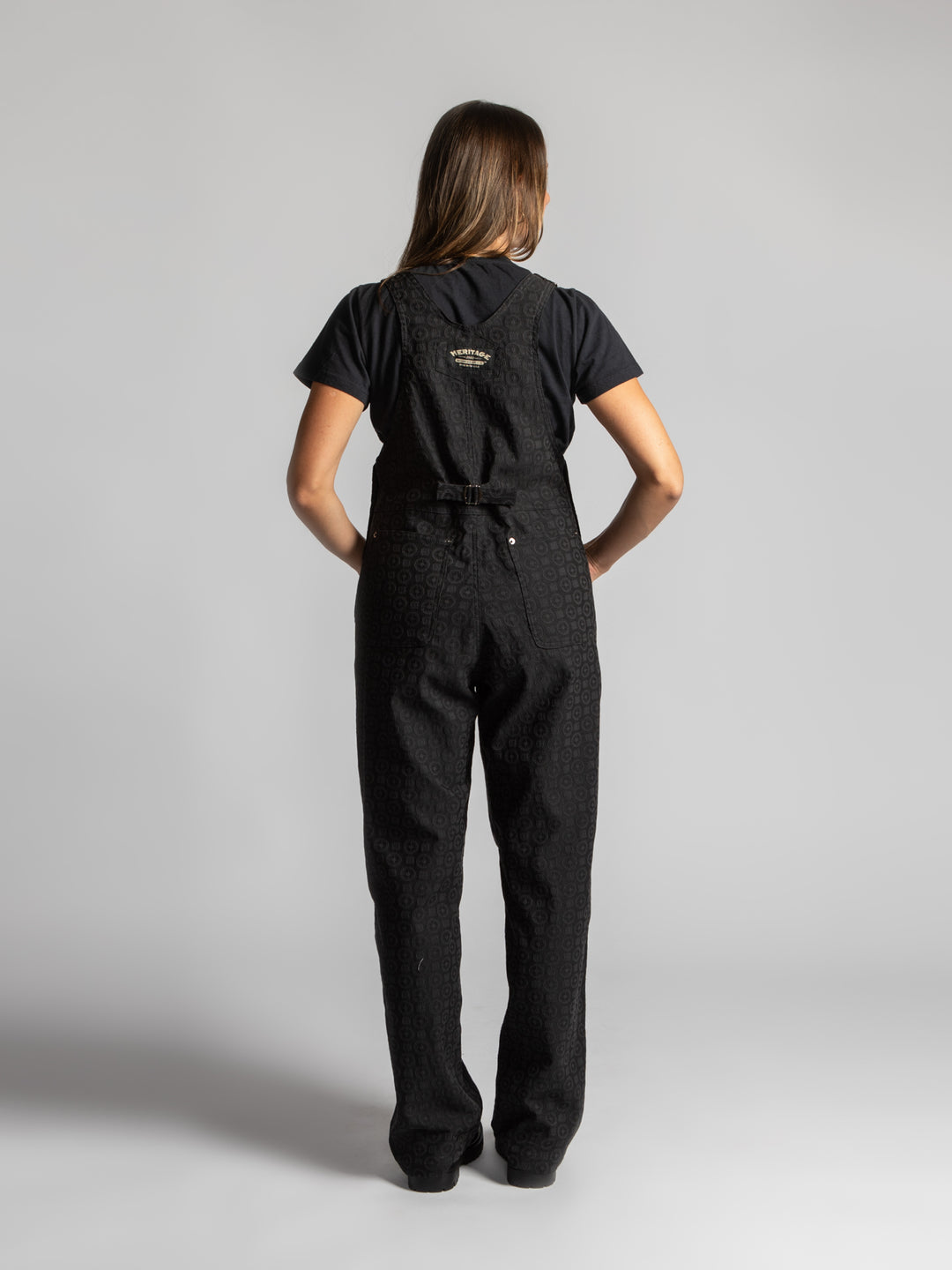 Women's Playwear Overall - Black Brocade - Heritage Workwear