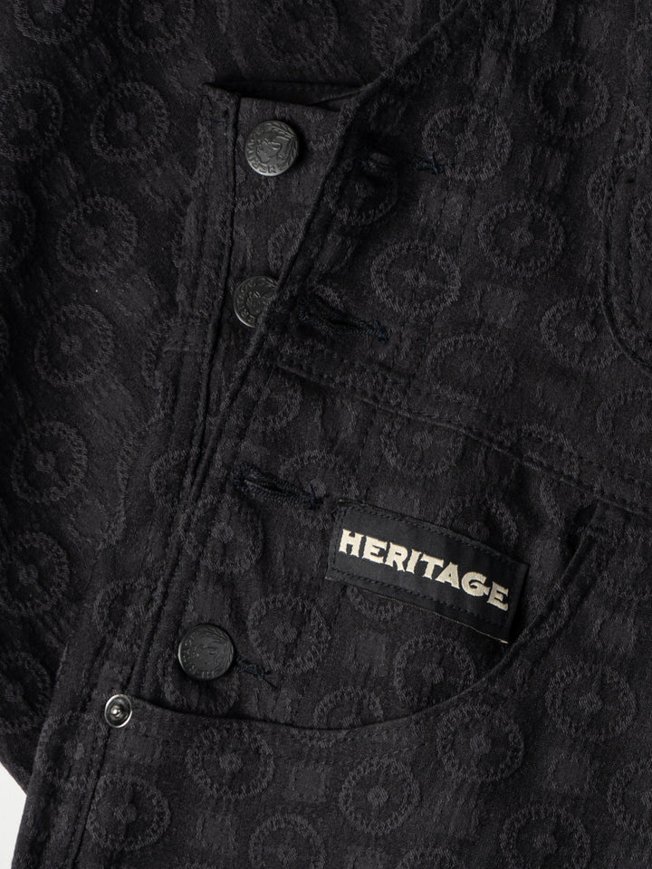 Women's Playwear Overall - Black Brocade - Heritage Workwear