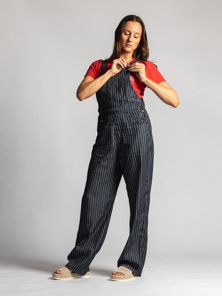 Women's Playwear Overall - Indigo Stripe - Heritage Workwear