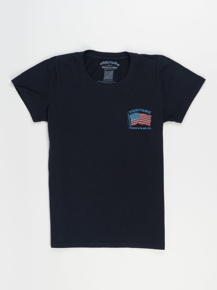 Women's New Flag Tee - Indigo - Heritage Workwear