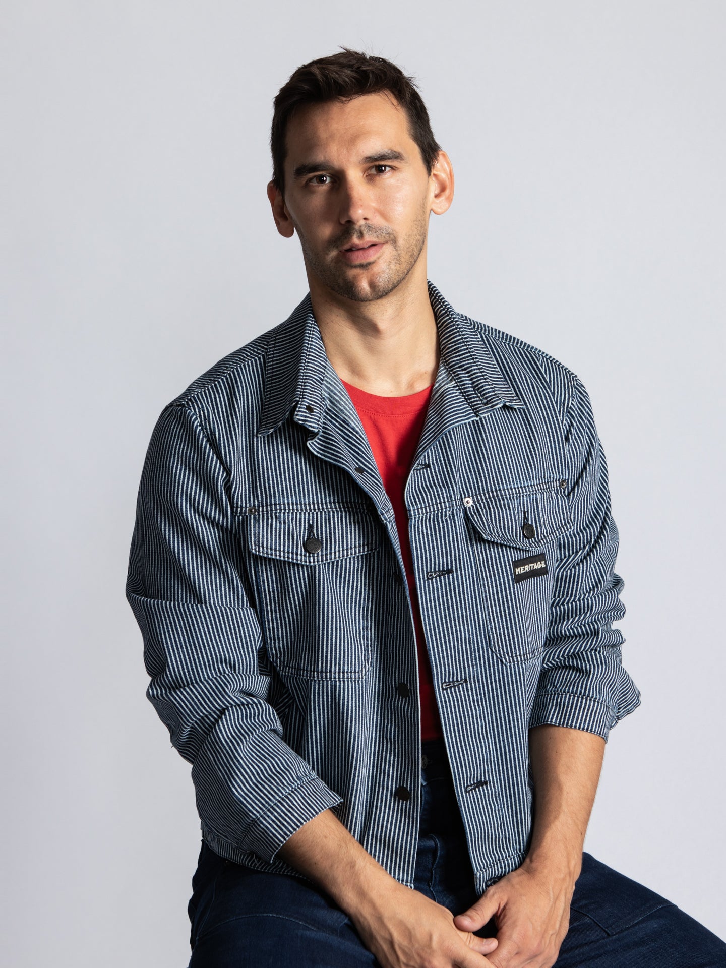 Hickory Stripe Denim Gibson Jacket | Stylish & Durable