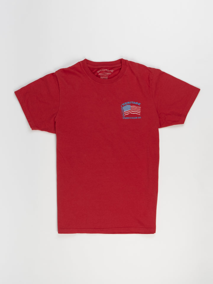 Heritage Unisex Flag Tee - Red - Heritage Workwear