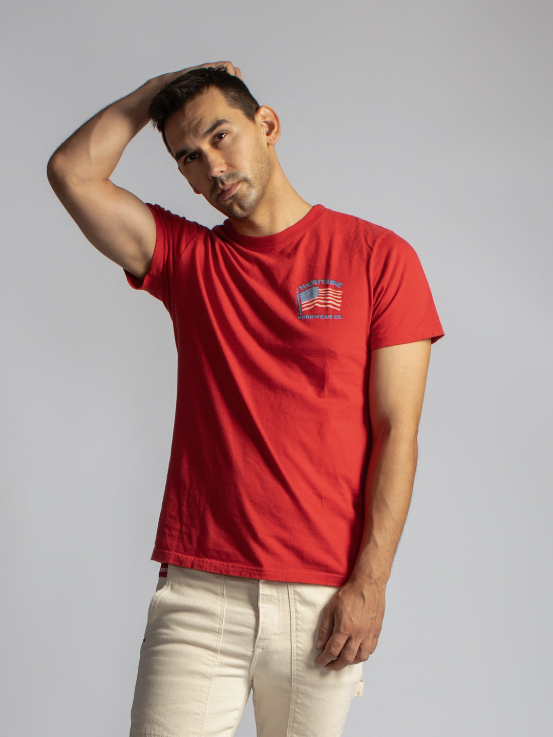 Heritage Unisex Flag Tee - Red - Heritage Workwear