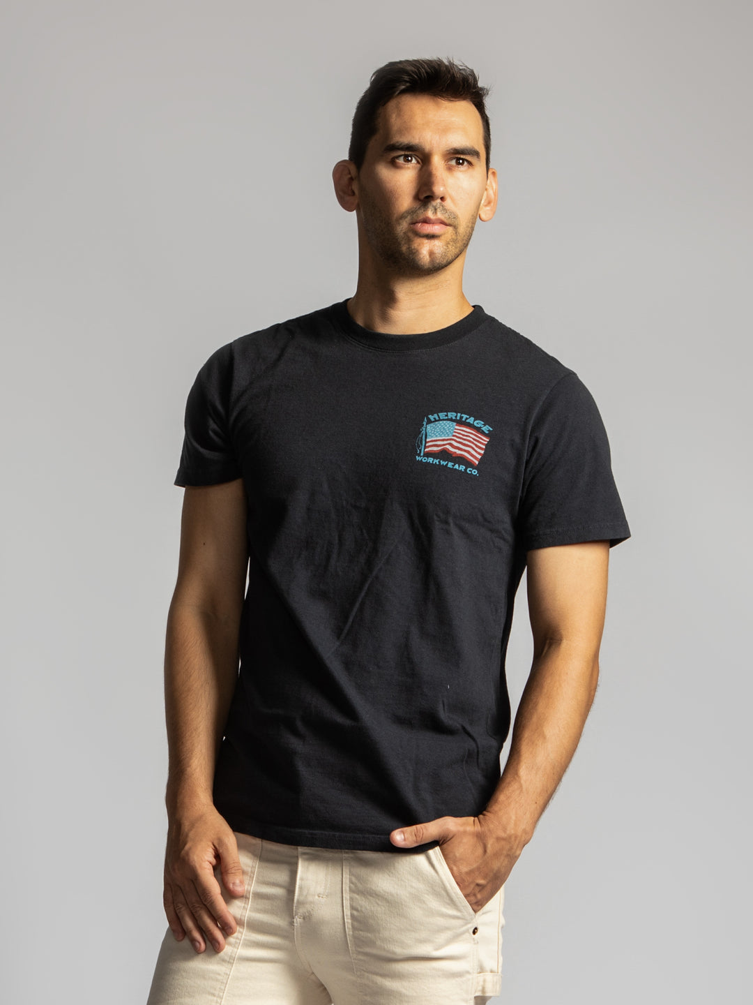 Heritage Unisex Flag Tee - Indigo - Heritage Workwear