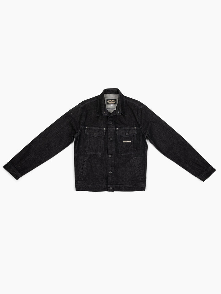 Workwear Gibson Jacket - Black Denim - Heritage Workwear