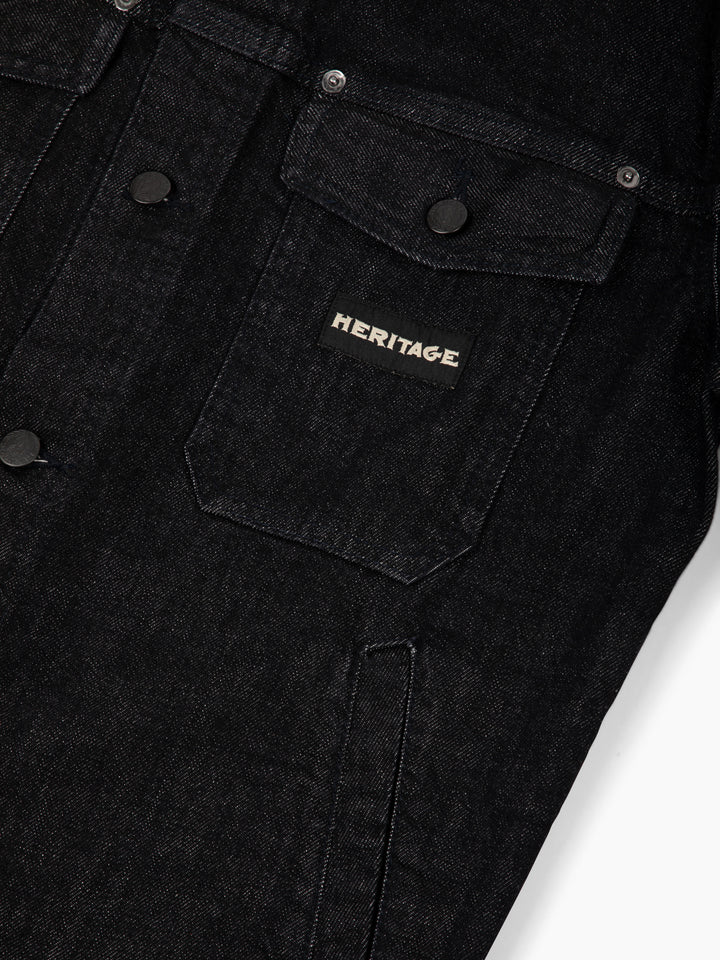 Workwear Gibson Jacket - Black Denim - Heritage Workwear