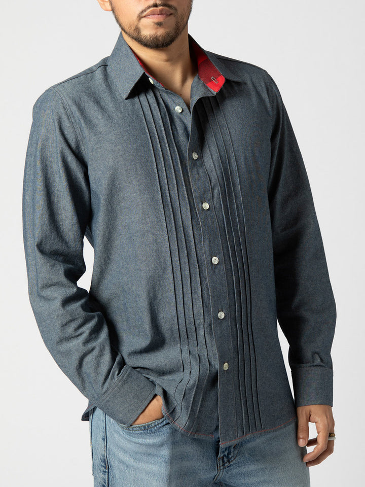 Heritage Pleated Front Chambray Shirt - Heritage Workwear