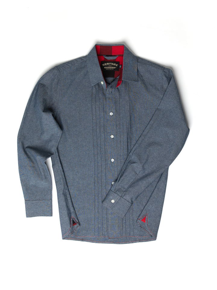 Heritage Pleated Front Chambray Shirt - Heritage Workwear